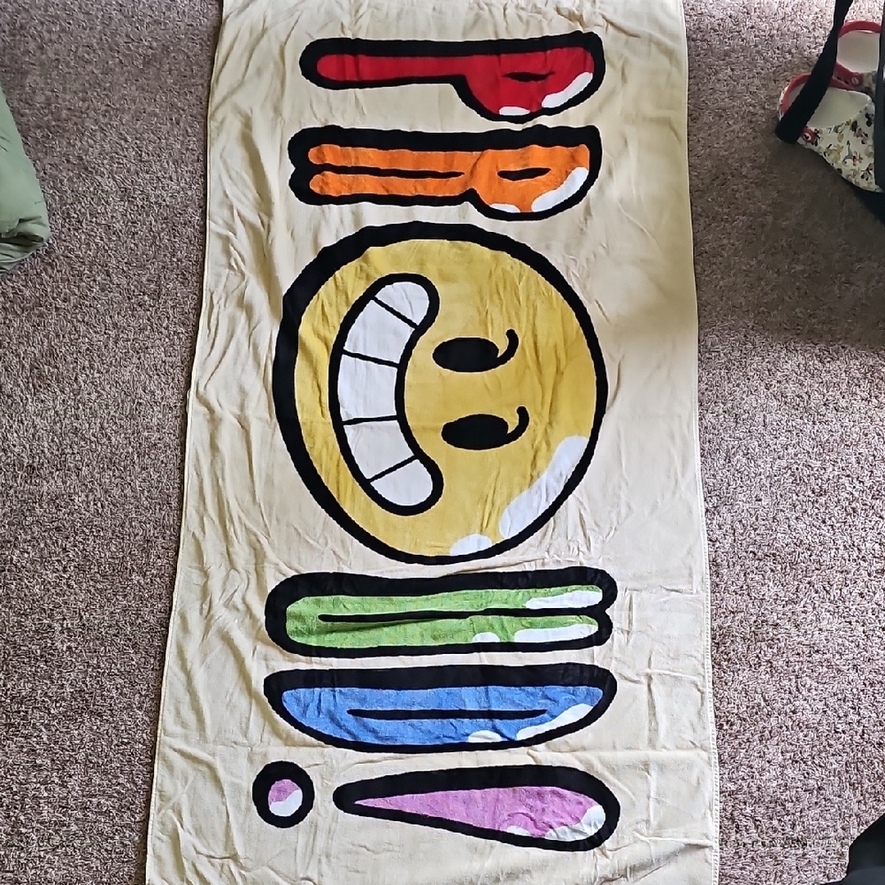 Colorful Smiley Face Beach Towel